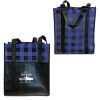 Lumberjack Plaid Laminated Tote - Royal Blue, 1-100